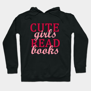 Pink Cute Girls Read Books Hoodie